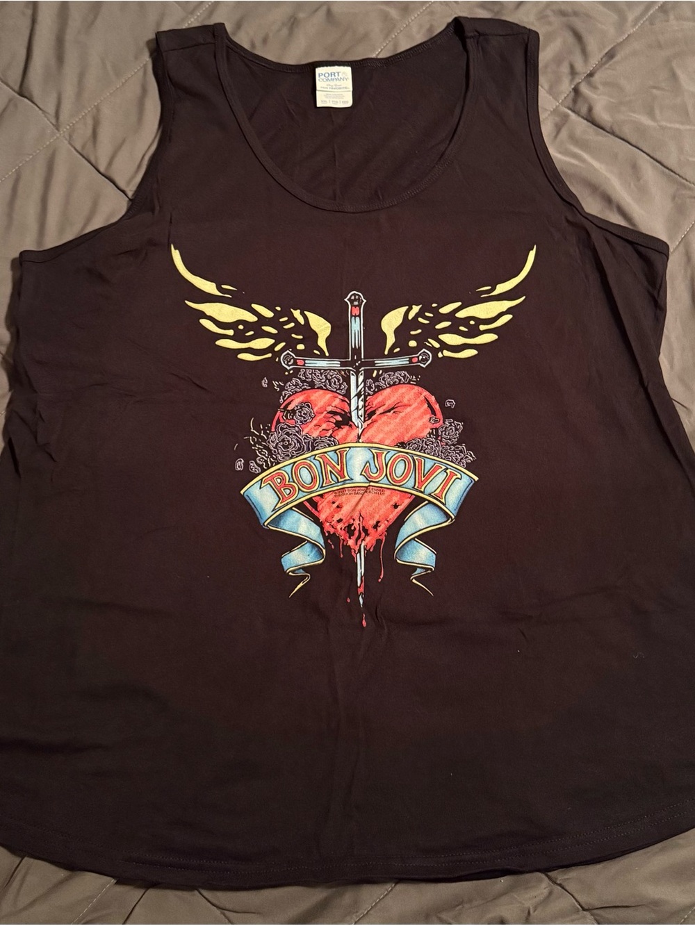 Bon Jovi Heart & Dagger Tank Top, Women’s XXL, Black
